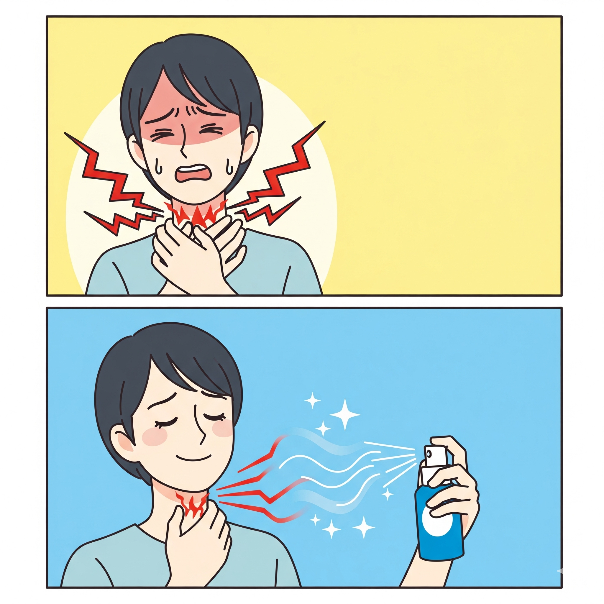 喉嚨不適的示意圖